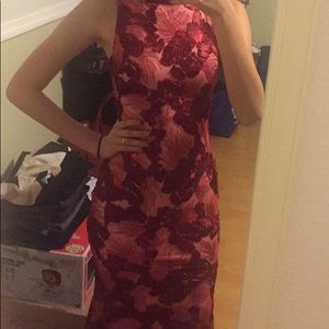 Turtle neck floor length dress